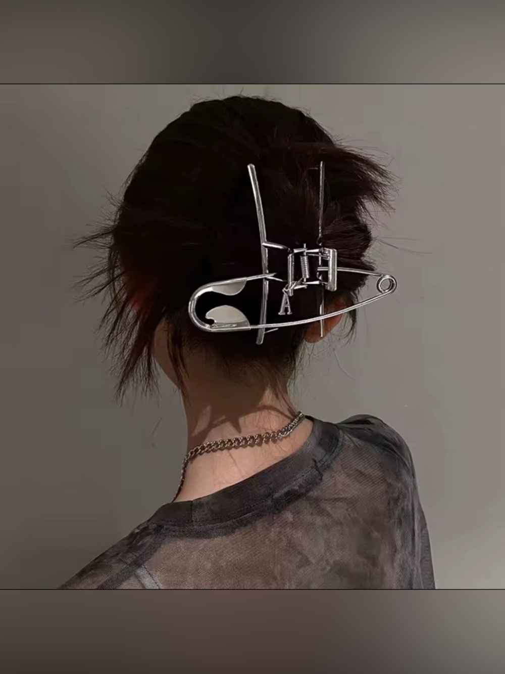 Korean Large Metal Hollow Pin Silver Hair Claw Barrette